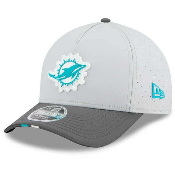 Men's New Era  Gray/Graphite Miami Dolphins 2025 NFL Training Camp A-Frame 9FORTY Adjustable Hat