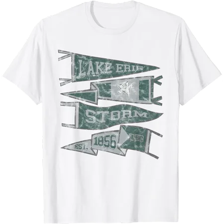 Lake Erie College LEC Storm Distressed Pennants T-Shirt