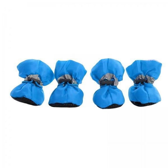 Lazsy 2-6pack 4Pcs Dog Boots Pet Supplies Comfortable for Outdoor Winter Snow 6 Blue 2 Pcs
