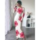 thumbnail image 5 of Vestidos Largos Ajustados con Frunces, de Larga y Estampado Floral para Mujer, para Fiesta, Club y Otoño/. Flor Rosa S, 5 of 8