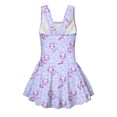 thumbnail image 5 of Uourmeti Cartoon Axolotl & Star Print Skirted One-Piece Swimsuit for Girls - Quick Dry, Stretchy Swim Dress for Beach & Pool Vacation, 5 of 8
