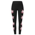 thumbnail image 3 of MKLEKYY Leggings de compresión para mujer Leggings para mujer Leggings de entrenamiento Pantalones con estampado navideño de bloques de color Leggings suaves y elásticos 3605, 3 of 4
