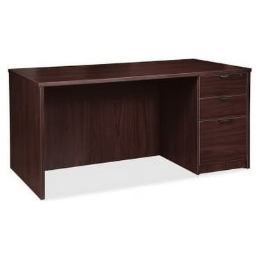 Lorell Prominence 2.0 Espresso Laminate Box/Box/File Right-Pedestal Desk - 3-Drawer 1" Top, 72" x 36" x 29" - 3 x File Drawer(s), Box Drawer(s) - Single Pedestal on Right Side - Band Edge - Material: