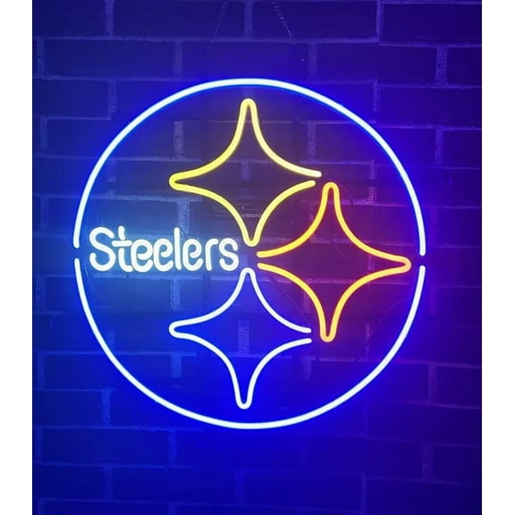 Queen Sense 20"x20" For Pittsburghs Sports League Steelers Neon Sign Man Cave Beer Pub Bar Artwork Handmade Wall Decor Gift Neon Light 121PSL-B