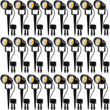 SUNVIE 24 Pack Low Voltage Landscape Lights LED 12W Outdoor Spotlight for Yard Garden Decoration