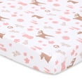 thumbnail image 3 of Sábanas Ajustables para Cuna Portátil The Peanutshell Woodland Floral Rosa Juego de 3, 3 of 8