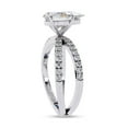 thumbnail image 3 of Pear Cut Diamond Engagement Wedding Ring, Split Shank Diamond Ring, Pave Set Criss Cross Diamond Anniversary Ring, Solitaire With Accents Ring, 14K White Gold Plated, 2.3 Ct Simulated Diamond, 3 of 4