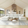 thumbnail image 5 of bokifol U Shaped Couch,Modular Sectional Sofa,6-Seater Comfy Cloud Couch with Storage Ottoman,Deep Seat Couches for Living Room,White, 5 of 11