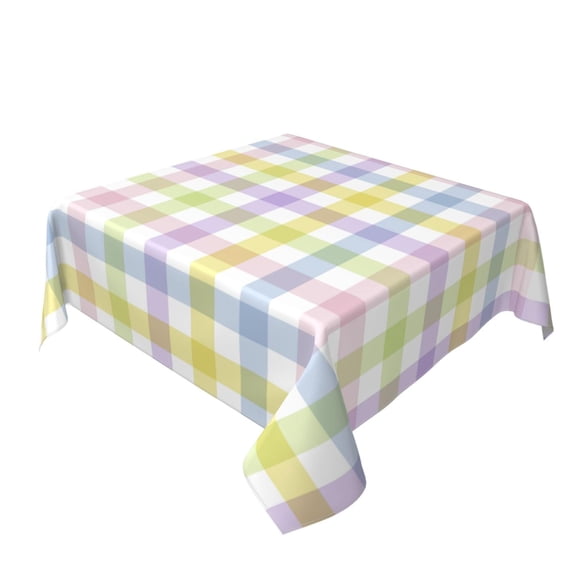 Verolix Checkered Tablecloth 60 x 60 Inch Square, Colorful Plaid Table Cover, Waterproof Washable Wrinkle Resistant Polyester Fabric for Kitchen Dining Indoor Outdoor Use