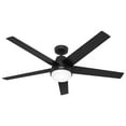 thumbnail image 3 of Hunter - Aerodyne Indoor Ceiling Fan With Light, Remote, 60-inch, Matte Black, Casual-style, 6-speed DC Motor, Energy Star, WiFi Smarthome, 52833, for Living Rooms, Bedrooms, 3 of 18