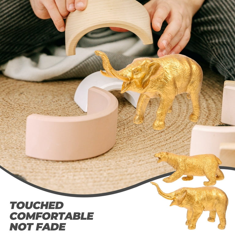 2pcs Reusable Plastic Animals Small Animal Gold Animals Crafts Adorable Animals Craft