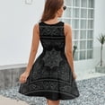 thumbnail image 6 of BANDANA BLACK GRAY Sleeveless Dress Women Summer Evening Dresses Ladies Sundress, 6 of 7
