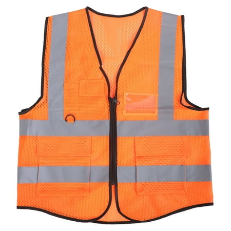 

Reflective Working Vest Multiple Pockets Mesh Design High Visibility Breathable Safety Vest with Reflective Strips