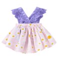 thumbnail image 2 of MEZZALL Oddler Girl Sleeveless Floral Print Crawl Suit Dress Sundress Contains Headband 3 To 27 Months, Purple, 3-9 Months, 2 of 3