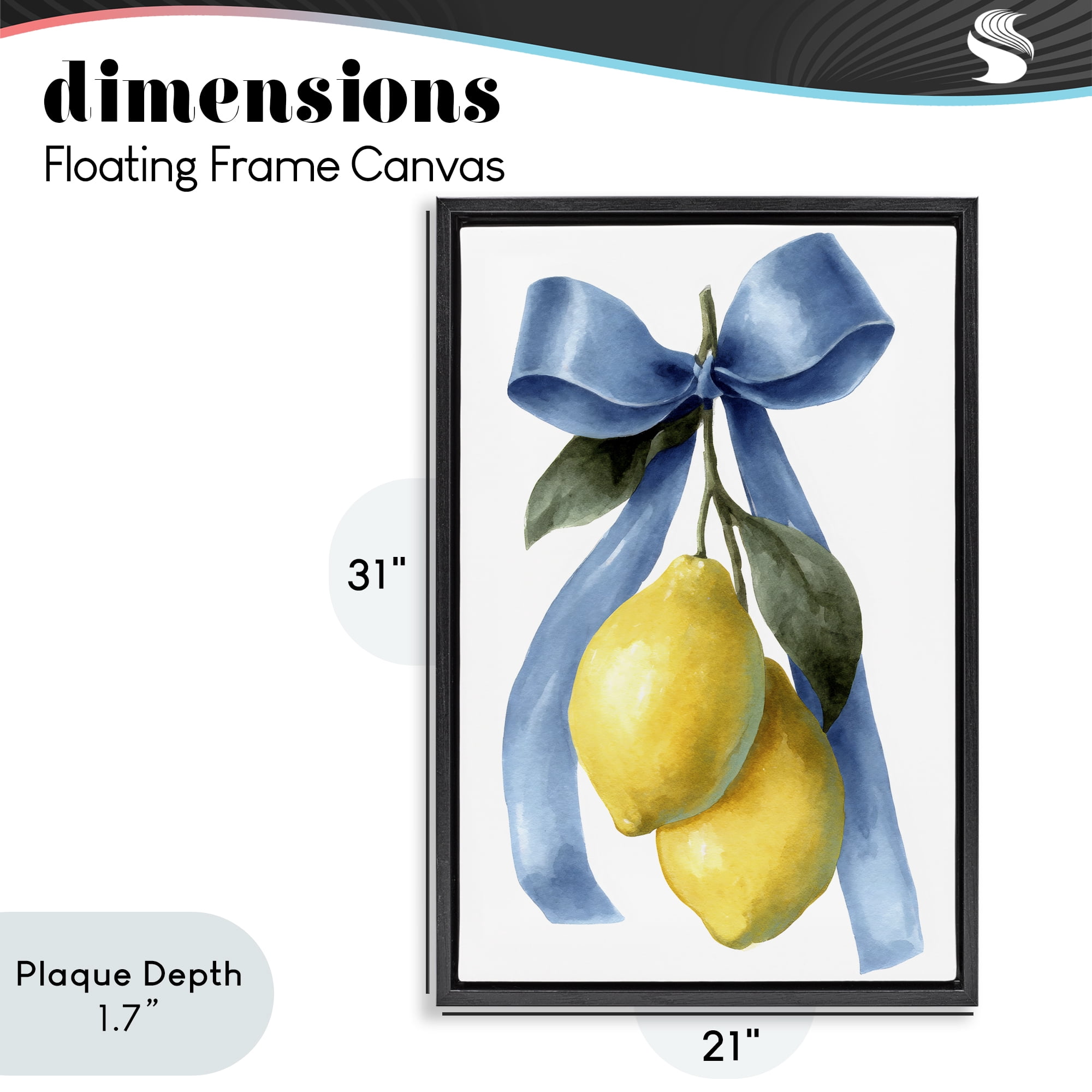 Stupell Industries Sweet & Sour Lemons Black Framed Floater Canvas Wall Art, design by Petal Prints Design