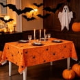 thumbnail image 3 of Halloween Tablecloth with Spiderweb Design - Waterproof Plastic - 107.87x53.94in - Black & White, 3 of 6