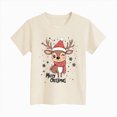 thumbnail image 4 of sdbrld Kids Xmas Shirts for Girls Merry Christmas Short Sleeve Funny T-Shirt Tops for Holiday Party Clothes Beige Sizes 13-14 Years, 4 of 4