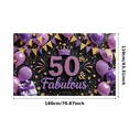 thumbnail image 3 of Golden Theme 50 & Fabulous Glitter Banner for Birthday Party Celebration Indoor Decoration, 3 of 8