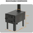 thumbnail image 5 of Vantana Portable Wood Stove w/5-Section Chimney & 2 Rakes, Cast Iron for Camping/Hunting/Fishing, 5 of 9