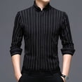 thumbnail image 4 of DDAPJ pyju Mens Striped Dress Shirts Regular Fit Business Casual Button Down Shirt Long Sleeve Wrinkle-Free Oxford Shirts Black M, 4 of 7