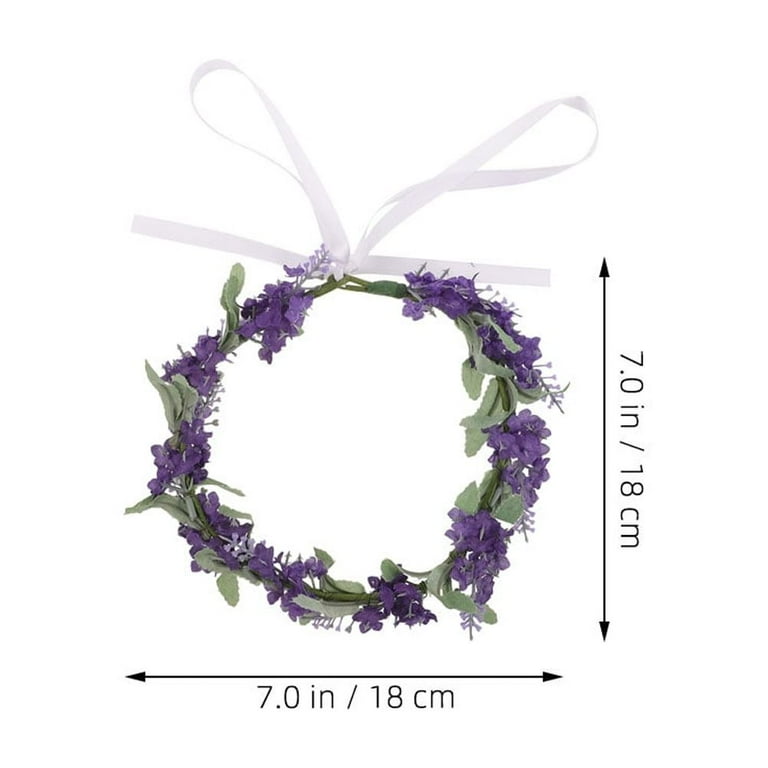 Elegant Purple Floral Headband Lavender Purple Cream Dried Flower Headband & Boutonniere  main image 4