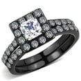 thumbnail image 1 of Alamode TK3458-7 Femmes IP Noir Bague en Acier Inoxydable avec AAA Grade CZ en Clair - Taille 7, 1 of 1