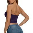 thumbnail image 4 of idosla Womens Tube Top Summer Going Out Tops Strapless Y2K Bandeau Spring Fitted Shirts Beach Vacation Clothes (Purple, M), 4 of 6