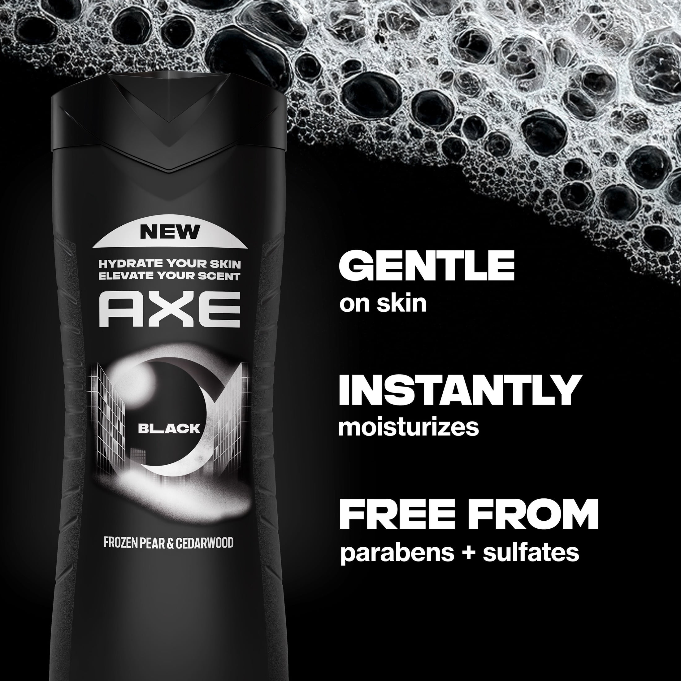 AXE Body Wash Moisturizing Black Paraben-Free & Sulfate-Free ,16 fl oz Twin Pack