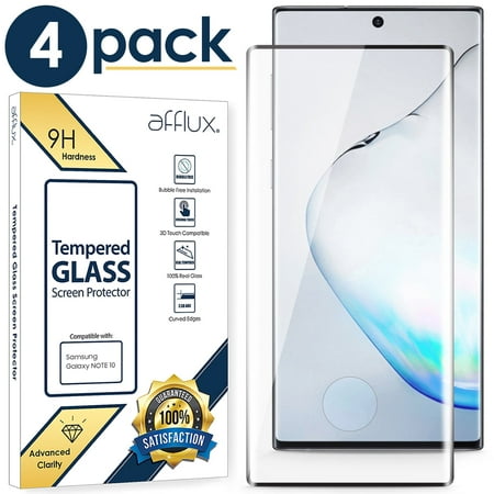 Samsung Galaxy Note 10 Screen Protector 4-Pack Premium HD Clear Tempered Glass Screen Protector For Galaxy Note10, Anti-Scratch, Anti-Bubble, Case Friendly 3D Curved Film
