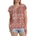 thumbnail image 4 of Eres Más Que una Camisa de Puntuación de Prueba Sexy de Manga Corta Lentejuelas Suelta Camisa de Blusa con Cuello en V, Poliéster, 4 of 8