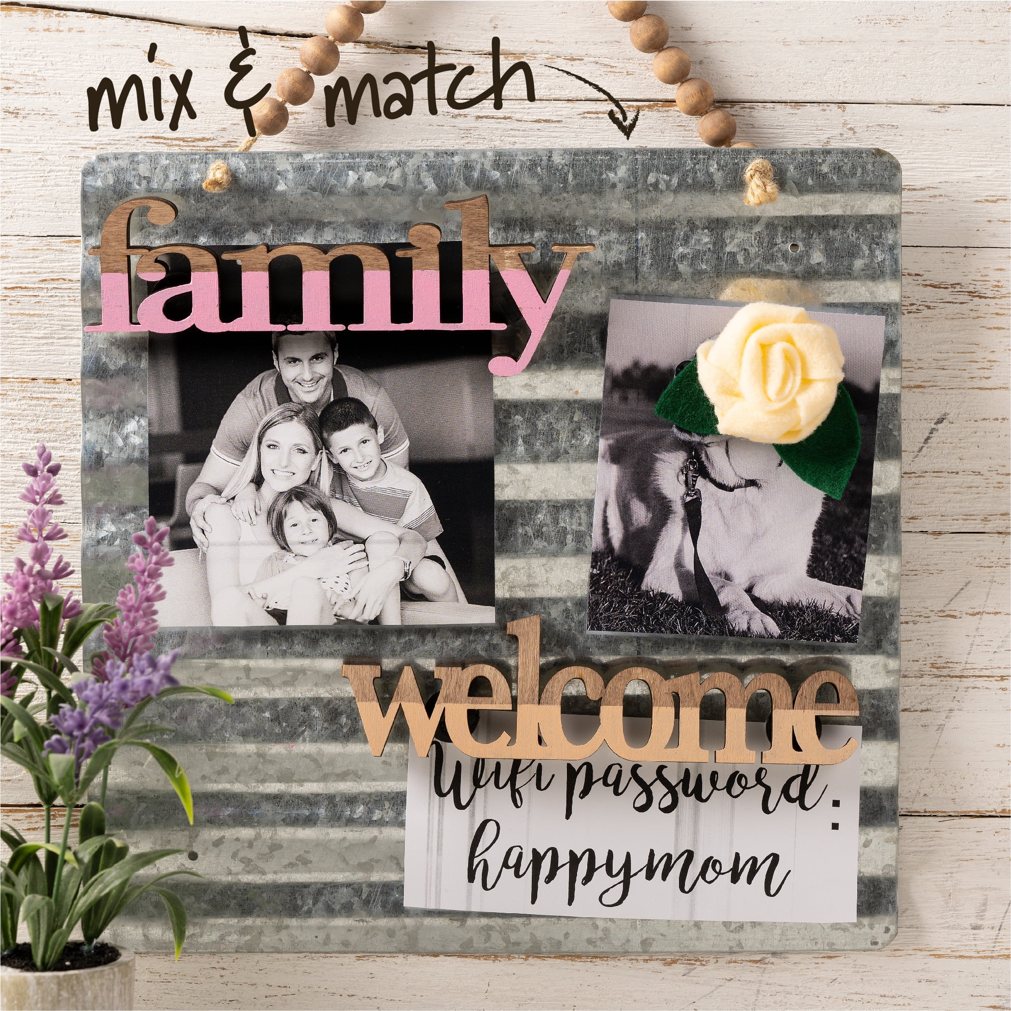 (3 pack) Plaid Wooden Word Surfaces, Family