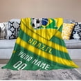 thumbnail image 4 of Custom Blanket for Bed Fans Gift Soccer City Winter Summer Fleece Throw Blankets Personalized Name & Number, 40"x50", 50"x60", 70"x80" A1, 4 of 5