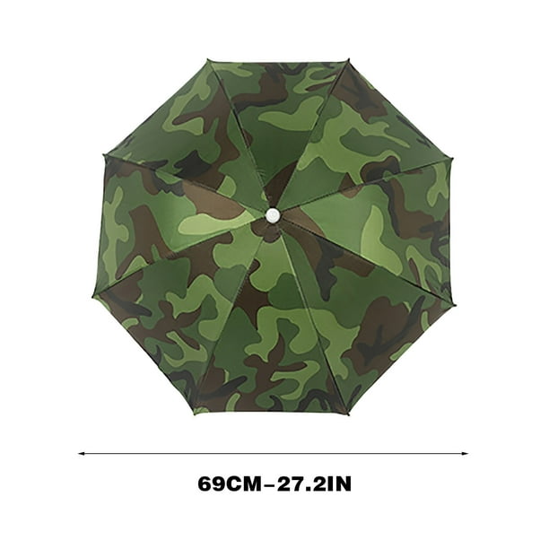Paraguas de Golf para la Lluvia,Sombrero de Paraguas Desgastado en la Cabeza para Pescar Al Aire Libre,Poliéster 27 Pulgadas de Diámetro Upf40 Protección Paraguas de Jardinería