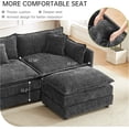 thumbnail image 3 of Modular Sectional Sofa, 112.2 Inch Rectangle Shaped Couch Set with Armrests, 3-Seater Comfy Cloud Couches for Living Room Apartment, Grey, 3 of 14