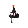 thumbnail image 3 of FEOLGEHLY Halloween Pet Hat Witch Hat Mini Hat with Pointed Shape and Bow Pom Pom for Dogs Cats Halloween Party Costume Dress Up Photo Prop Elastic Strap Black (B), 3 of 7