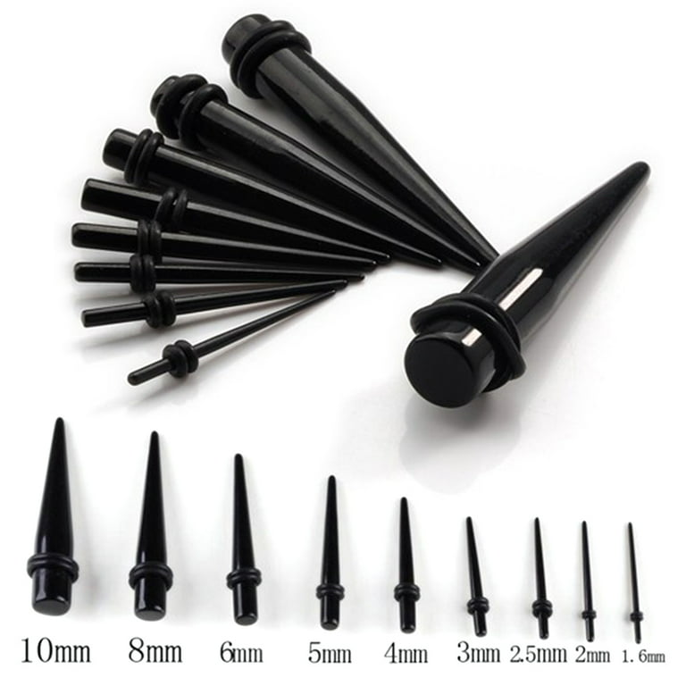 Buytra 2pcs Ear Piercing Stretching Kit 00g-16g Tapers Plug Tunnel Stretcher Black, Women's, Size: 2 PC