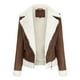 thumbnail image 5 of Chaqueta Biker Moto Jacket Shacket Coat Mujer Abrigos de cuero polar para exteriores Ygjytge Café T 3EG para Mujer, 5 of 9