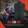 thumbnail image 6 of Daniel Smart S to 12XL Men Vest Black Textile with Leather Trimming Motorcycle Men vest, 6 of 6