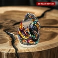 thumbnail image 4 of Rotating acrylic figurine featuring a radiant stained-glass dragon with swirling flames, phoenix feathers, and glowing crystals against a pristine white backdrop, 4 of 8