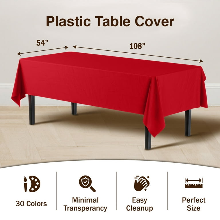 Exquisite 40 in X 100 ft Plastic Red Gingham Tablecloth Roll