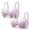 Purple, variant on Lovskoo 2024 2pc Women's Plus Size Front Closure Wirefree Jacquard Back Support Posture Bra Solid Color Soft Cotton Bra Beige-XL