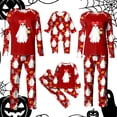 thumbnail image 2 of Family Matching Halloween Pajamas Set Cute Ghost Print Long-Sleeved Tops Trousers Sleepwear Outfits Holiday Sleepwear PJs, 2 of 9