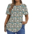 thumbnail image 3 of Fantaslook Blouses for Women Pleated Short Sleeve Tunic Tops Dressy Casual Summer Shirts, 3 of 10