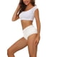 thumbnail image 4 of INSPIRAR CHIC Ropa interior de mujer de talle alto con control de abdomen, cómoda, con encaje y ribete, Mediana, Blanca, 4 of 4