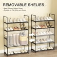 thumbnail image 4 of Bemico 5-Tier Metal Shoe Rack, Sturdy Tall Shoe Organizer Storage Large Shoe Shelf Standing Stackable Shoe Rack for Entryway Bedroom Living Room Closet, Cloakroom, Black Finish, 4 of 9