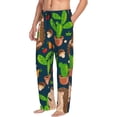 thumbnail image 2 of Balery Cute Hedgehogs Cactus Blue print Men's Pajama Pants,Ultra Lightweight Pjs,Lounge Pant-Medium, 2 of 9