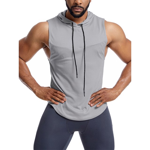 UKAP Mens Summer Tops Sleeveless Tank Muscle Shirts Loose Workout Vest Light Gray Star Network M
