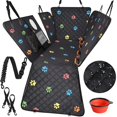 thumbnail image 1 of Heavy-Duty Waterproof Dog Back Seat Cover - Durable 600D Polyester, Scratchproof Non-Slip w/Mesh Window, Quilted Design, Safety Harness & Rope Included, Fits Cars/Trucks/SUVs, Elevated Pet Seat, 1 of 6