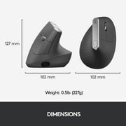 Logitech MX Vertical Wireless Mouse – Ergonomic Design Reduces Muscle Strain, Rechargeable, Graphite