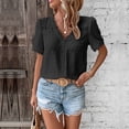 thumbnail image 2 of Sexlip Womens Short Sleeve T Shirt Minimalist Text Print Crew Neck Design Soft Fabric Relaxed Silhouette for Daily Wear Black L, 2 of 8